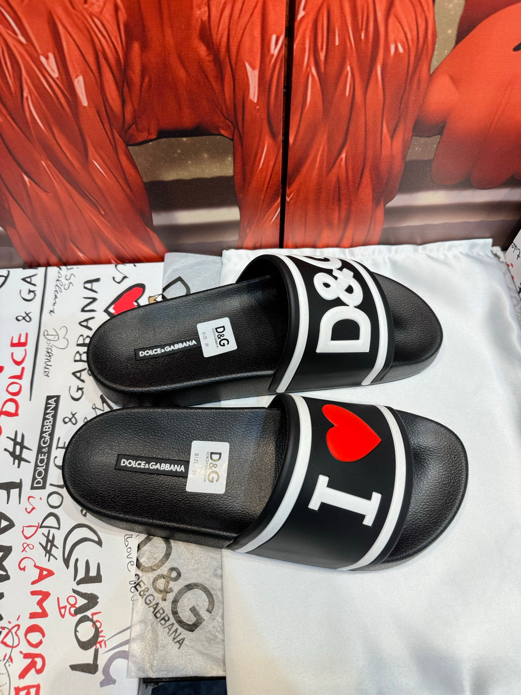 Dolce & Gabbana DG Men's Embossed-Logo PVC Slides