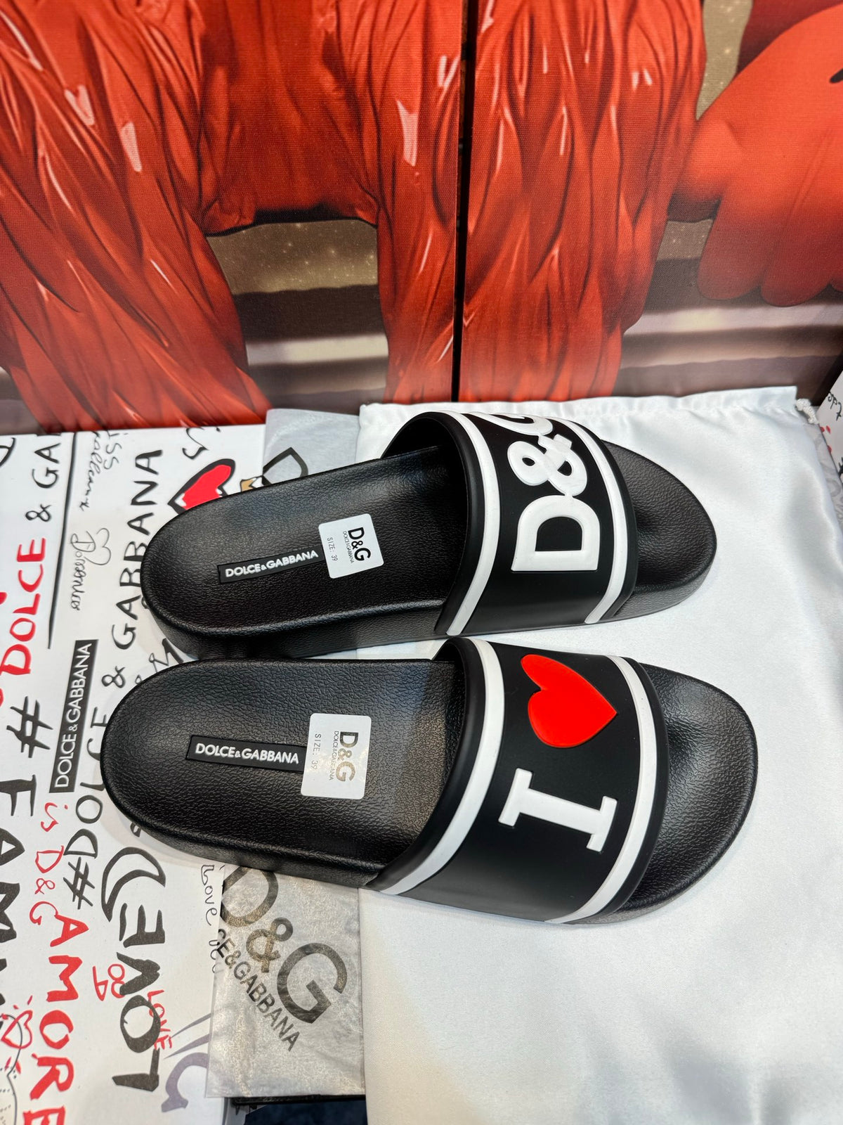 Dolce & Gabbana DG Men's Embossed-Logo PVC Slides