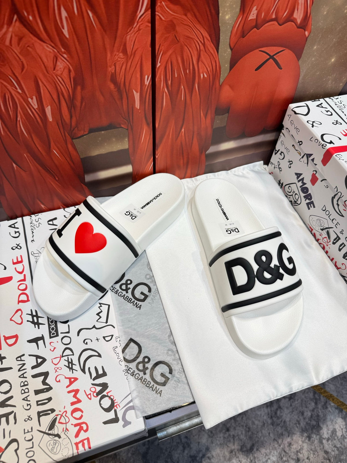 Dolce & Gabbana DG Men's Embossed-Logo PVC Slides