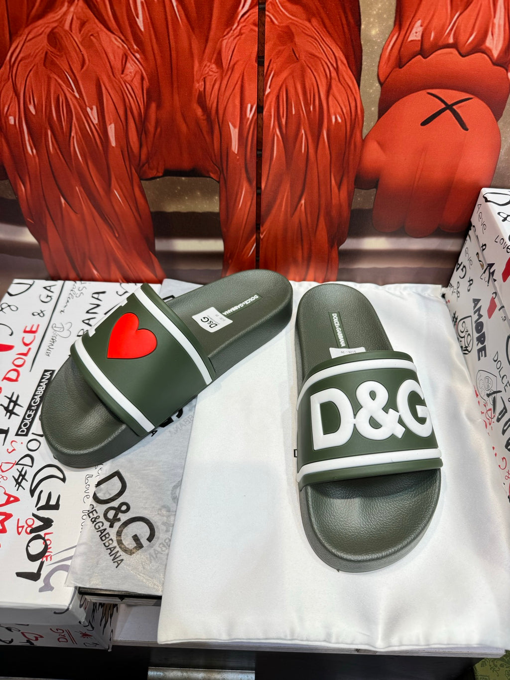 Dolce & Gabbana DG Men's Embossed-Logo PVC Slides