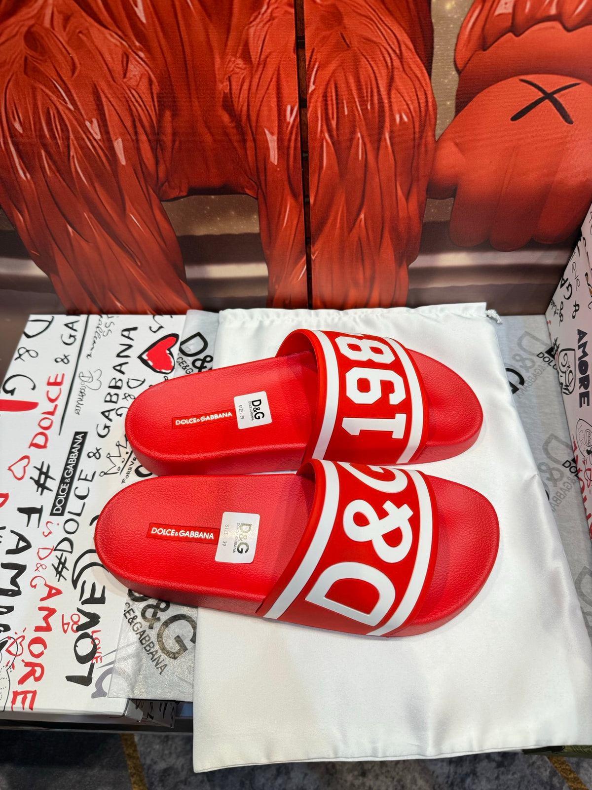 Dolce & Gabbana DG Men's Embossed-Logo PVC Slides