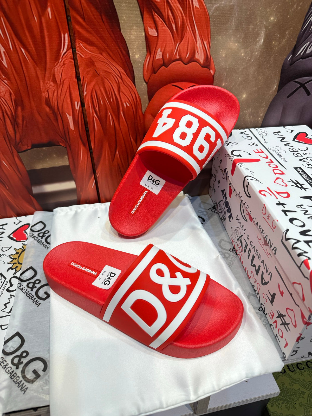 Dolce & Gabbana DG Men's Embossed-Logo PVC Slides
