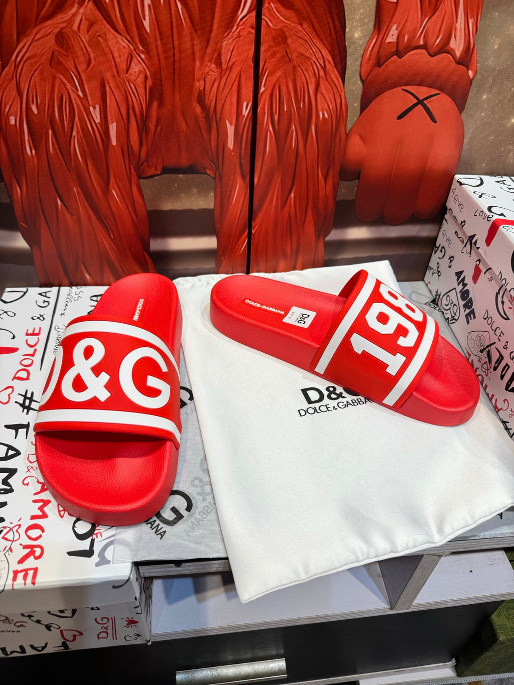 Dolce & Gabbana DG Men's Embossed-Logo PVC Slides