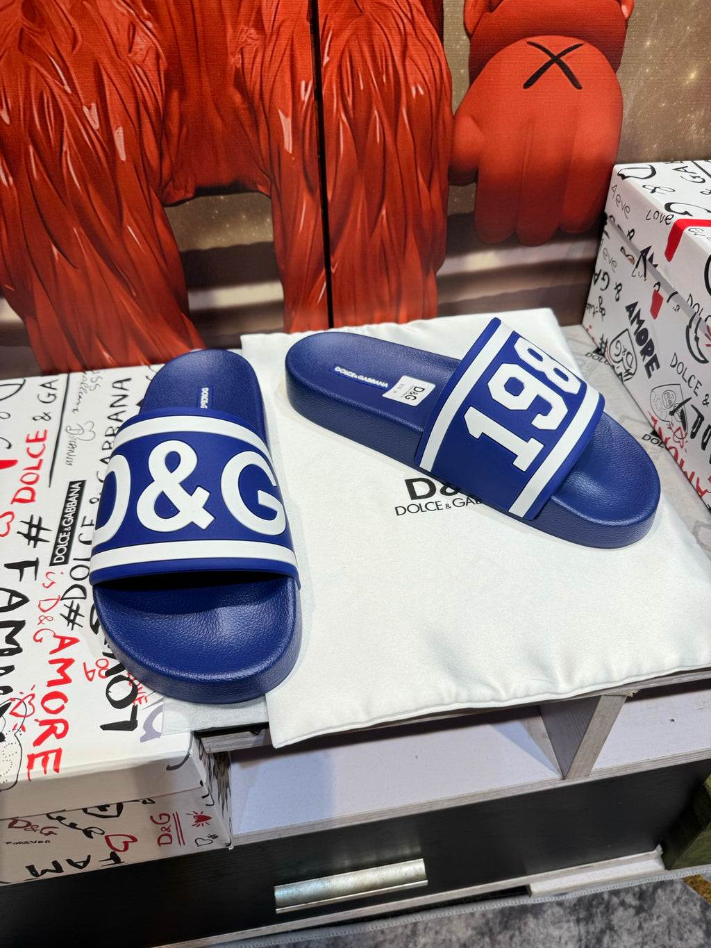 Dolce & Gabbana DG Men's Embossed-Logo PVC Slides