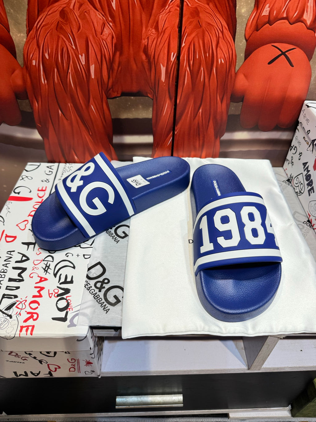 Dolce & Gabbana DG Men's Embossed-Logo PVC Slides