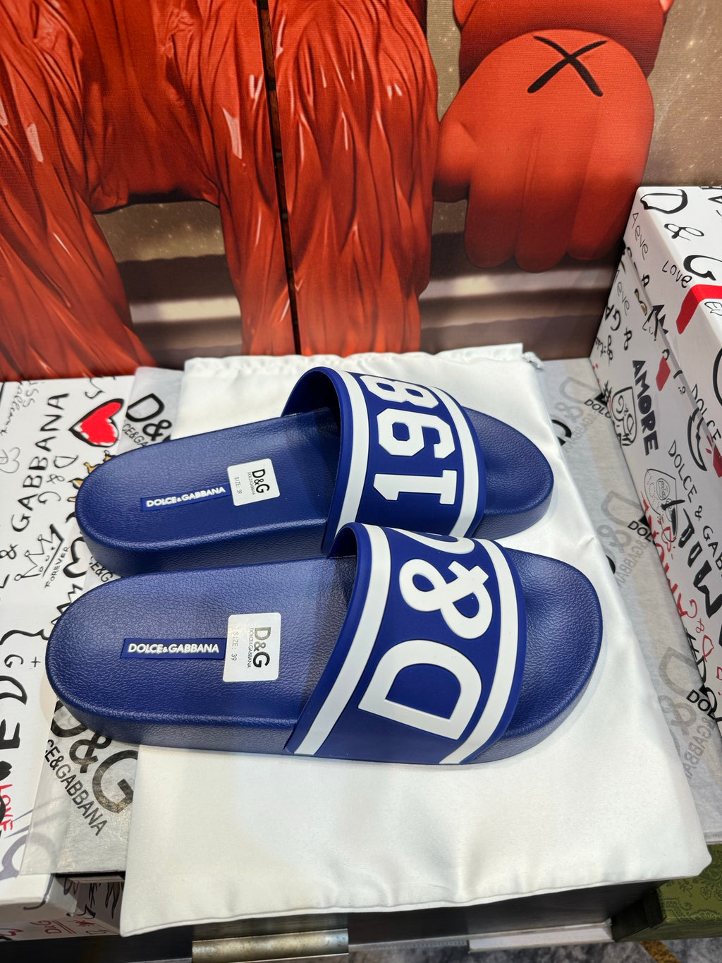 Dolce & Gabbana DG Men's Embossed-Logo PVC Slides