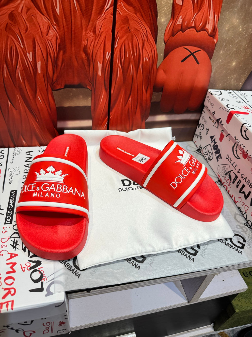 Dolce & Gabbana DG Men's Embossed-Logo PVC Slides