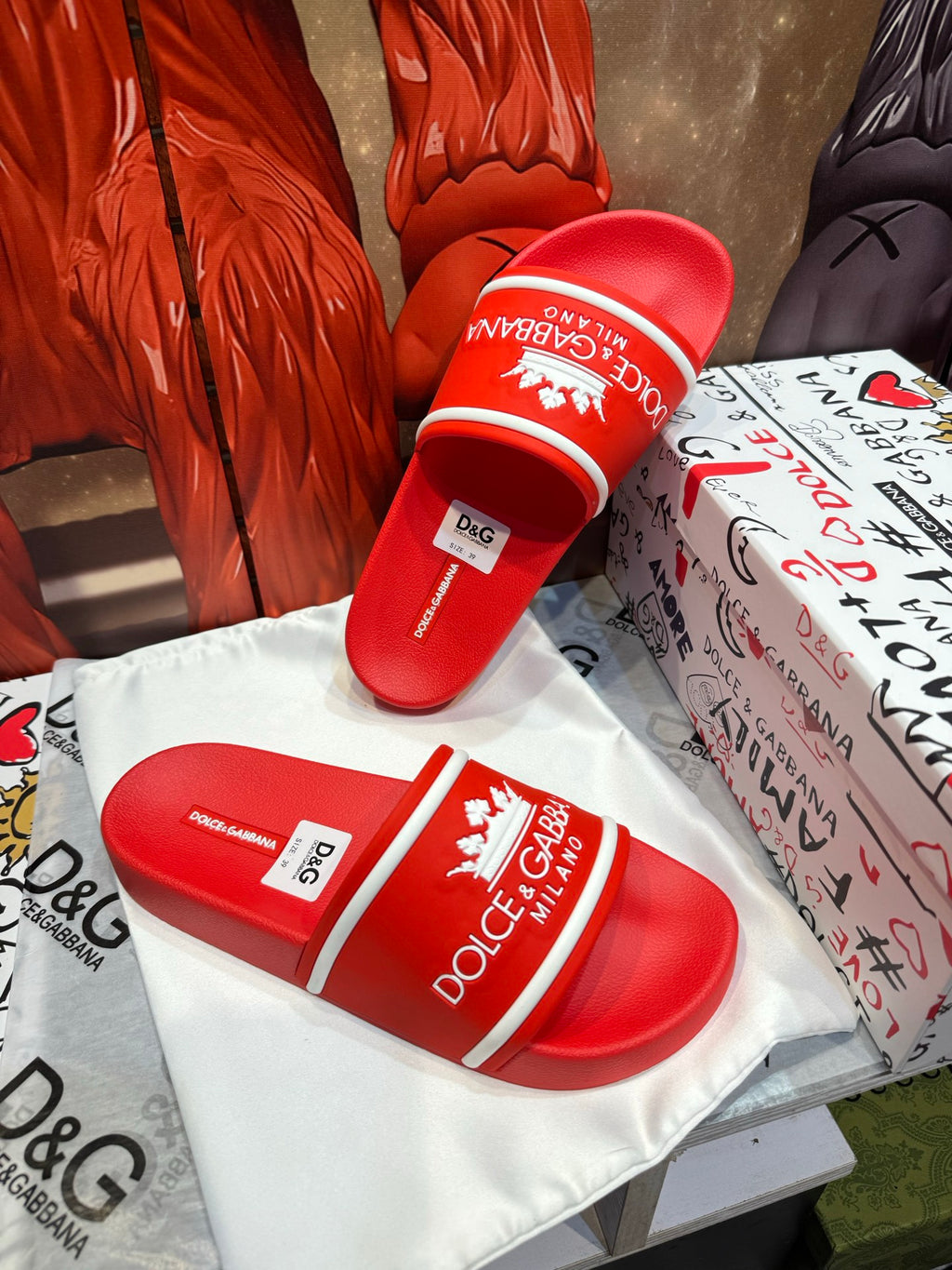 Dolce & Gabbana DG Men's Embossed-Logo PVC Slides