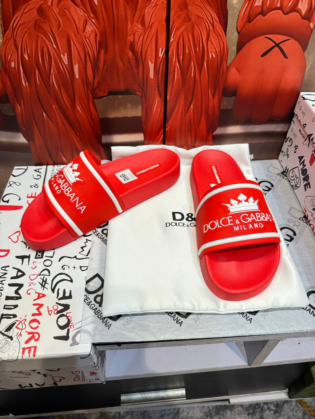 Dolce & Gabbana DG Men's Embossed-Logo PVC Slides
