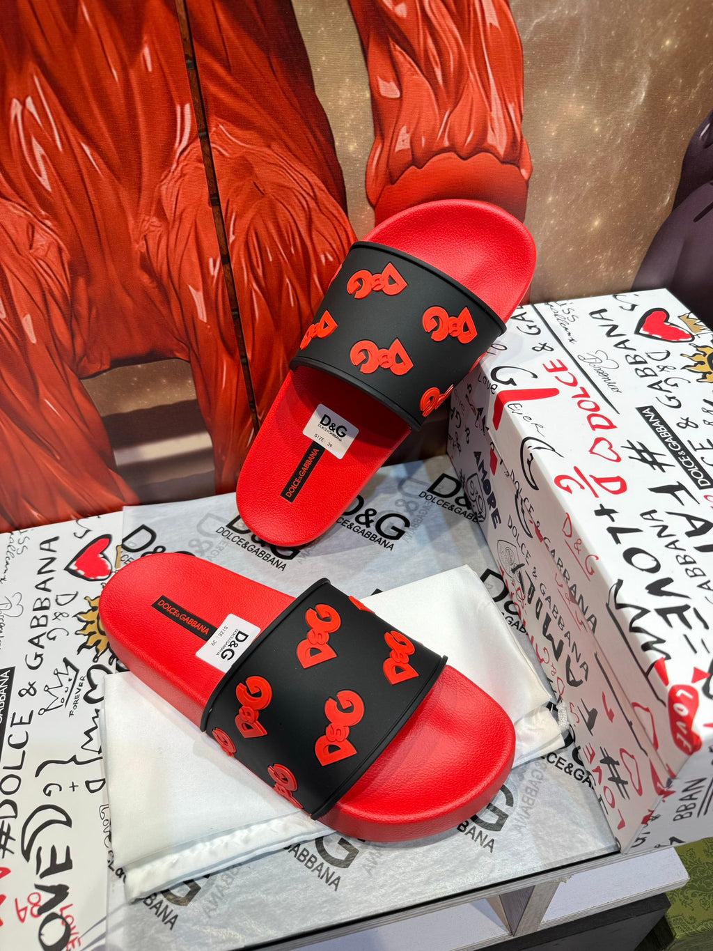 Dolce & Gabbana DG Men's Embossed-Logo PVC Slides