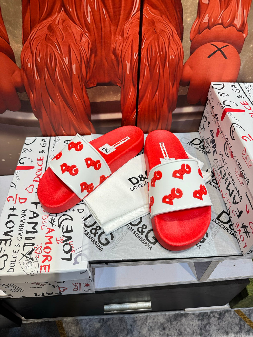 Dolce & Gabbana DG Men's Embossed-Logo PVC Slides