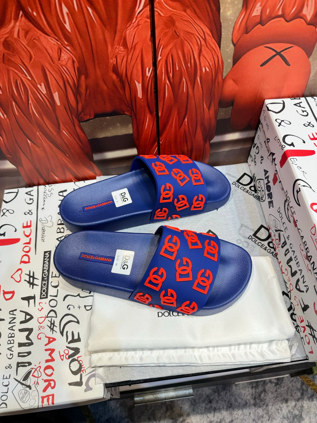 Dolce & Gabbana DG Men's Embossed-Logo PVC Slides