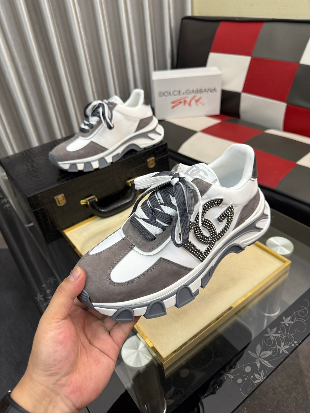 Dolce & Gabbana DG Silk Calfskin & Nubuck Casual Sneakers