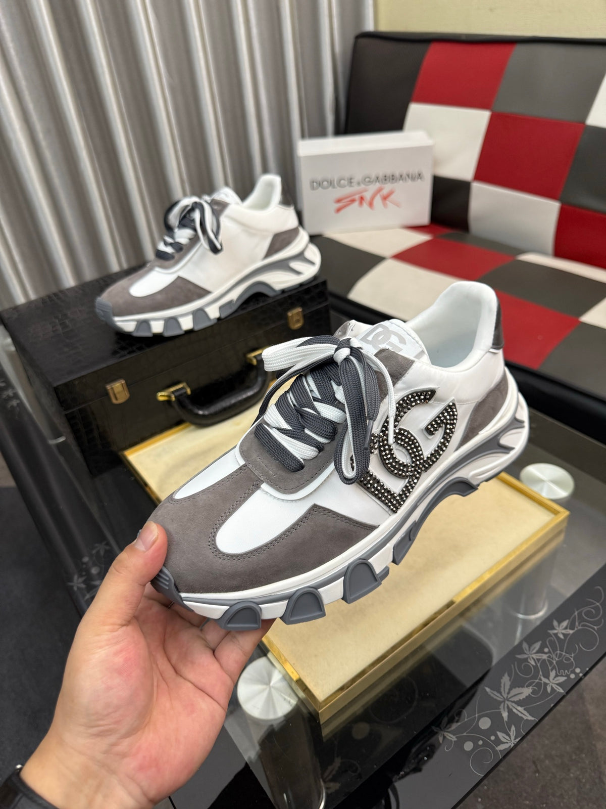 Dolce & Gabbana DG Silk Calfskin & Nubuck Casual Sneakers