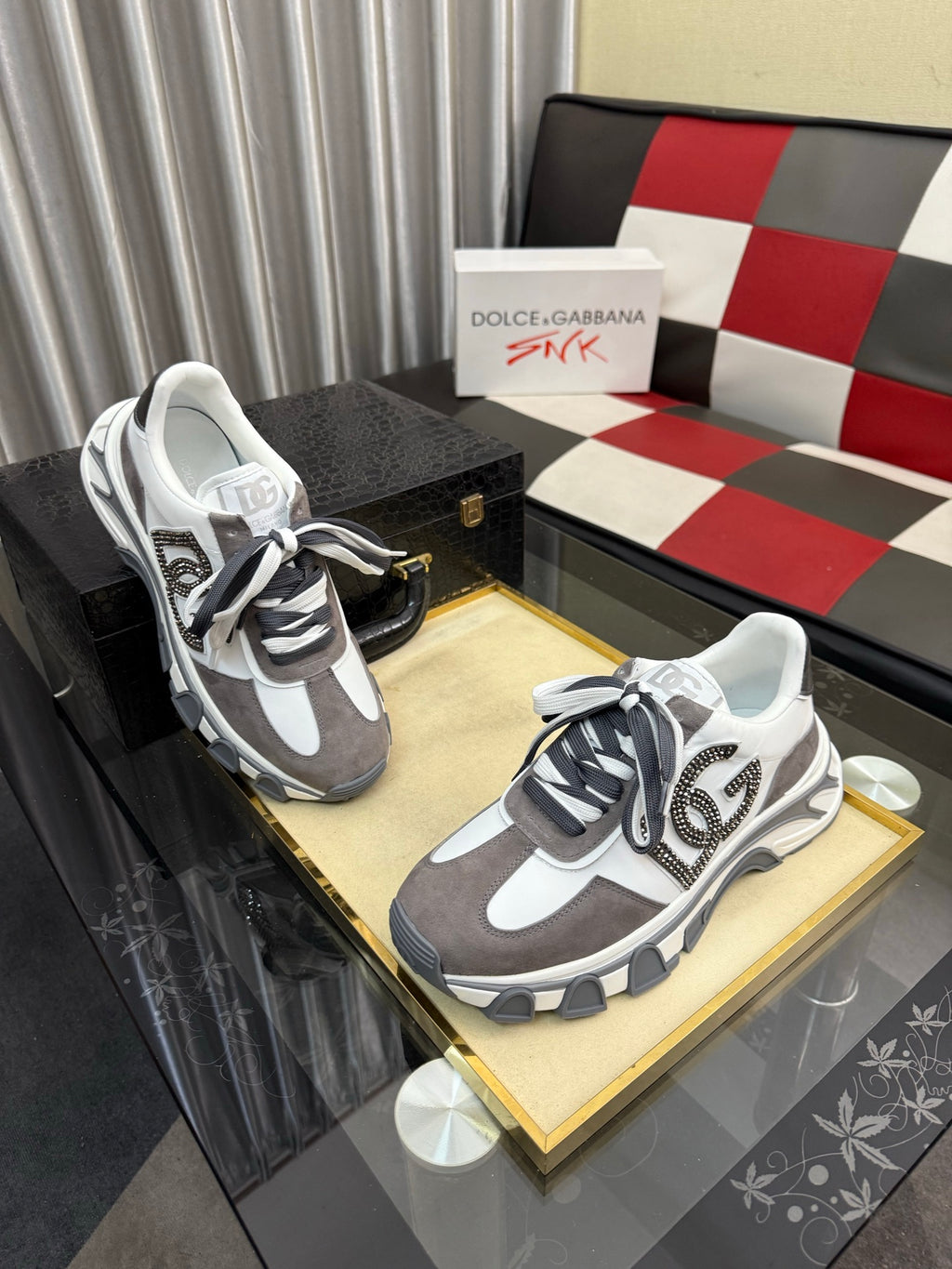 Dolce & Gabbana DG Silk Calfskin & Nubuck Casual Sneakers