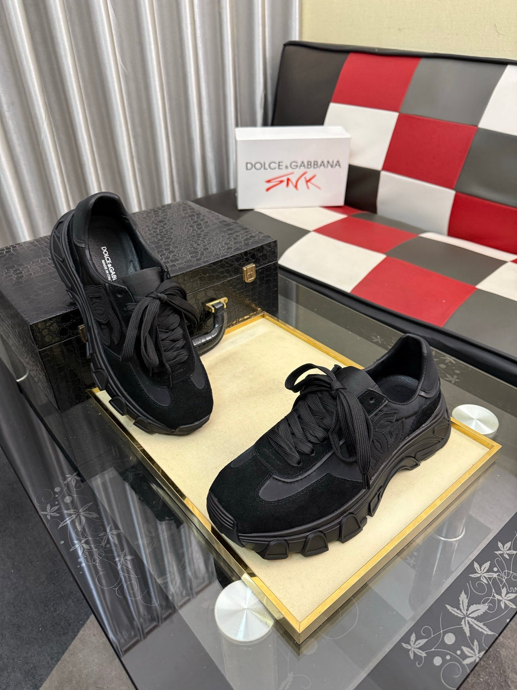 Dolce & Gabbana DG Silk Calfskin & Nubuck Casual Sneakers
