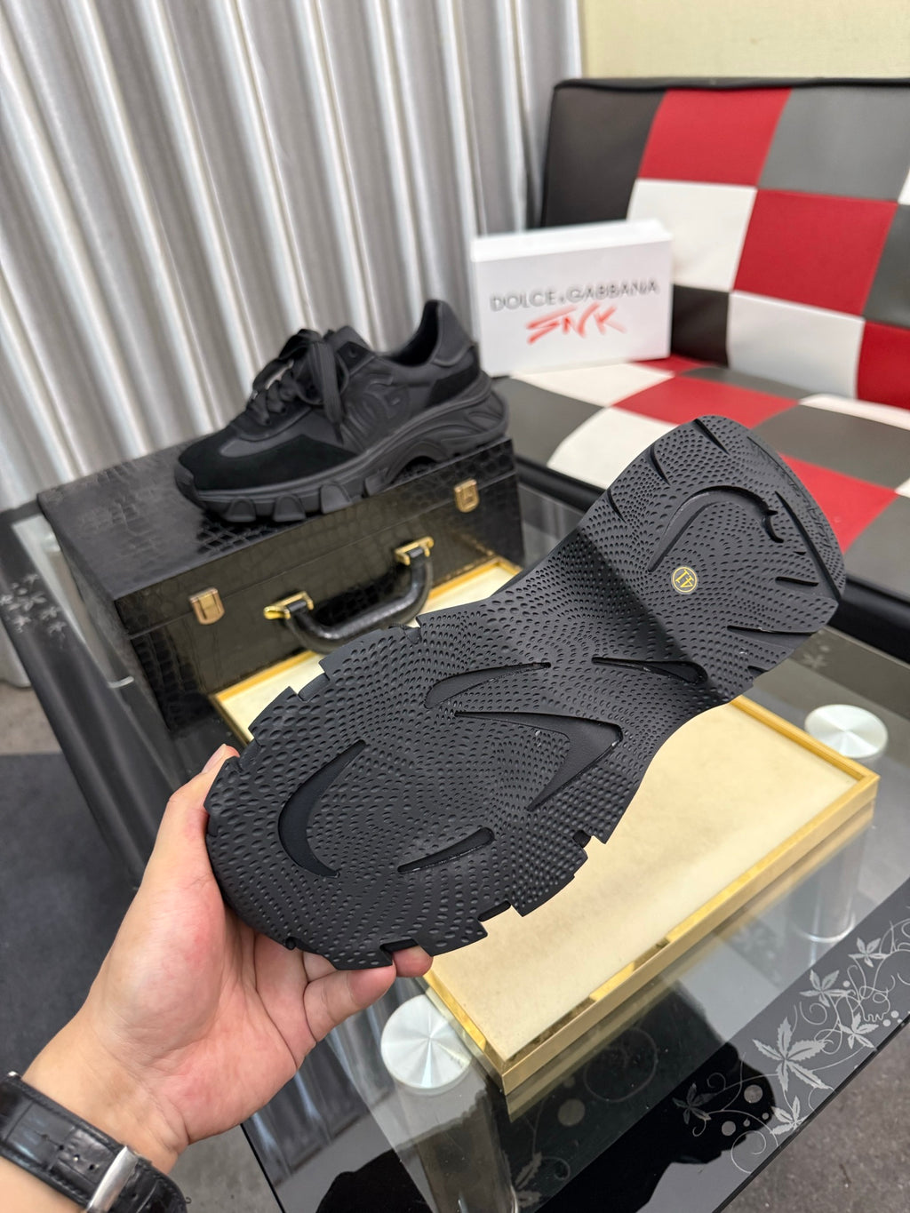 Dolce & Gabbana DG Silk Calfskin & Nubuck Casual Sneakers