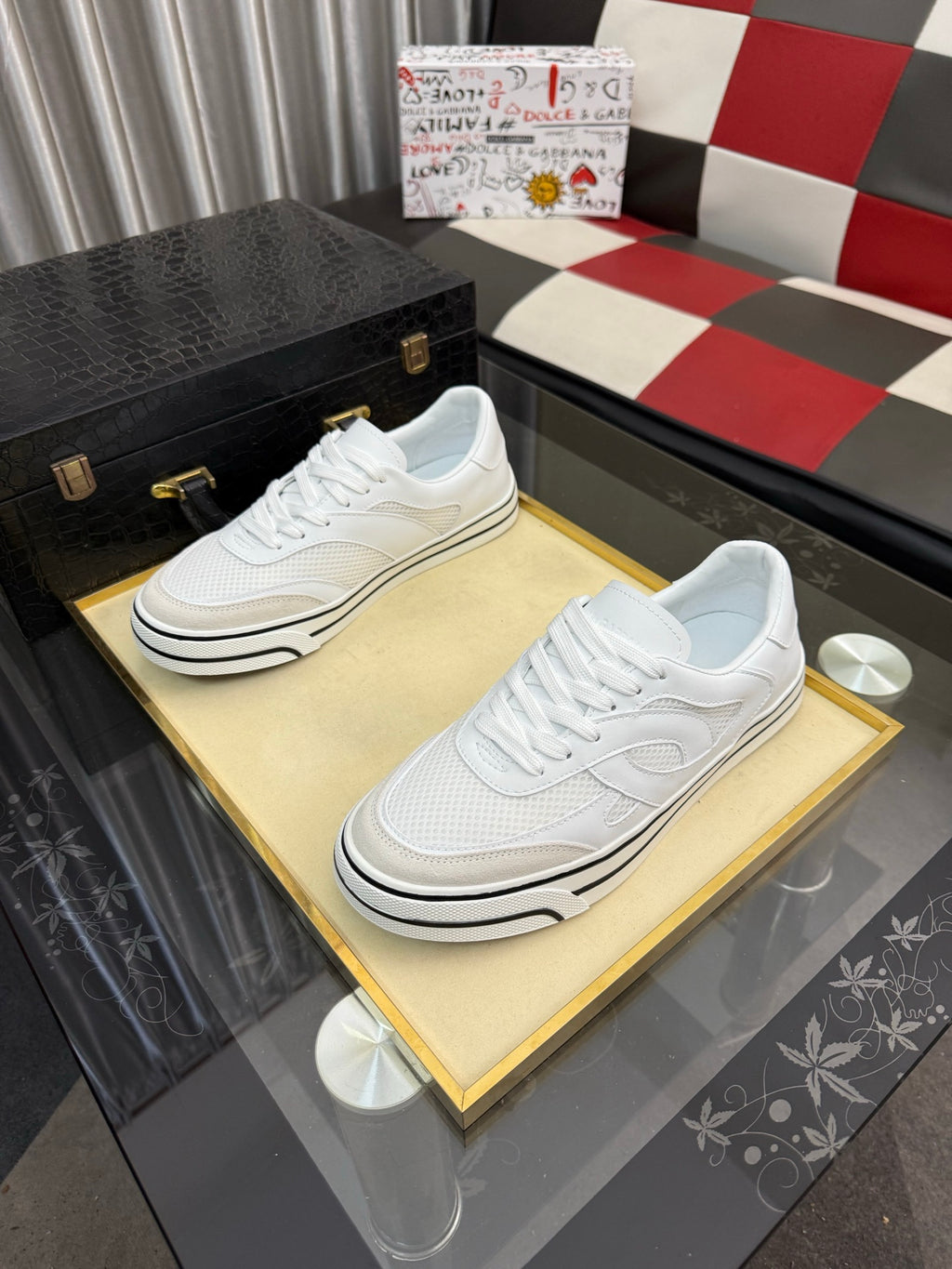 Dolce & Gabbana DG Silk Calfskin & Nubuck Casual Sneakers