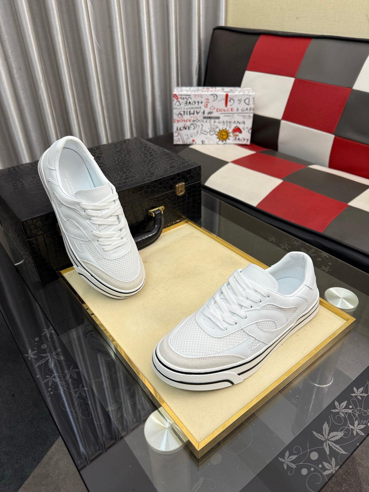 Dolce & Gabbana DG Silk Calfskin & Nubuck Casual Sneakers