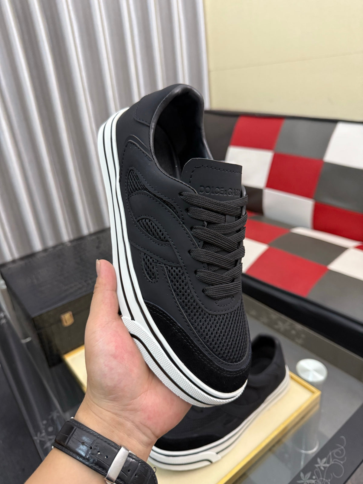 Dolce & Gabbana DG Silk Calfskin & Nubuck Casual Sneakers