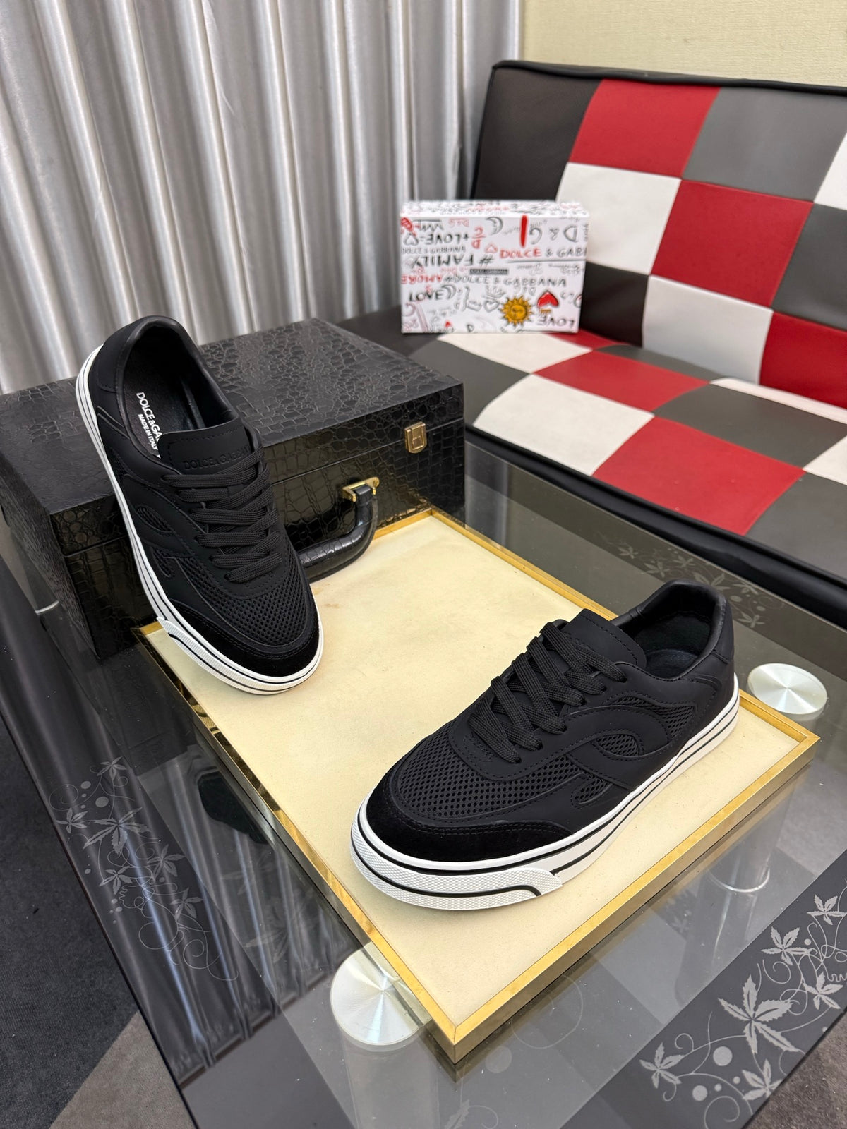 Dolce & Gabbana DG Silk Calfskin & Nubuck Casual Sneakers