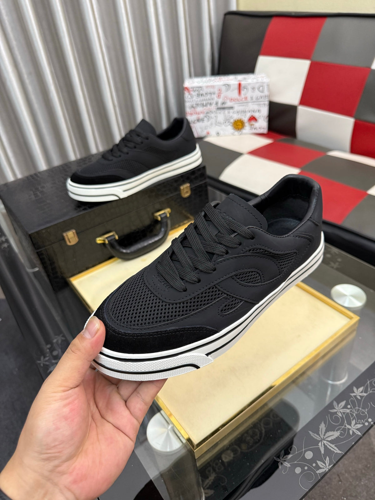 Dolce & Gabbana DG Silk Calfskin & Nubuck Casual Sneakers