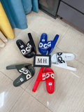 Dolce & Gabbana DG Men's Calfskin Puff Slides with Embossed Logo