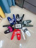 Dolce & Gabbana DG Men's Calfskin Puff Slides with Embossed Logo