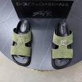 Dolce & Gabbana DG Men's Structured-Logo Slides in Leather