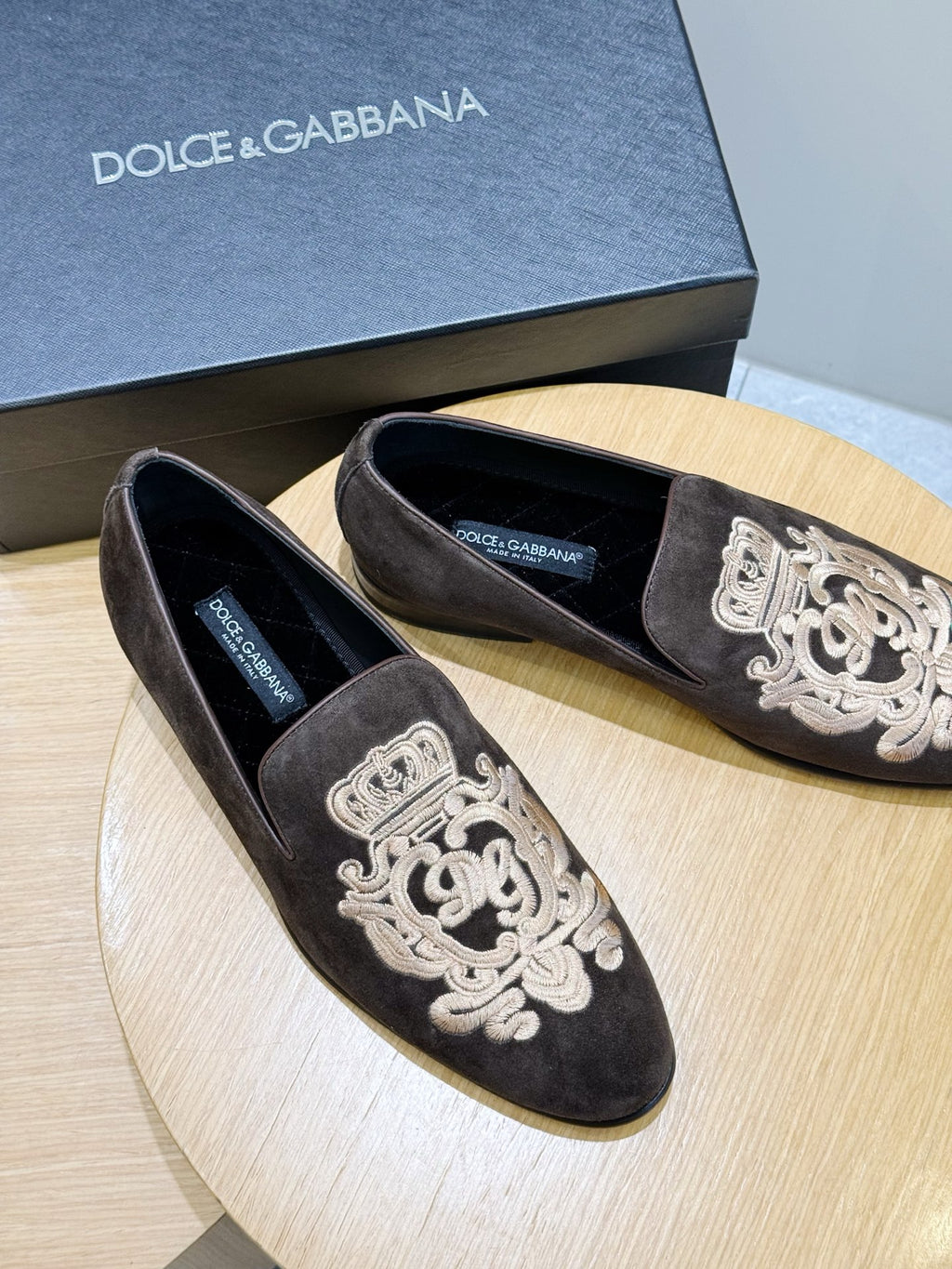 Dolce & Gabbana DG Men's Moccasin Loafers with Metal Horsebit