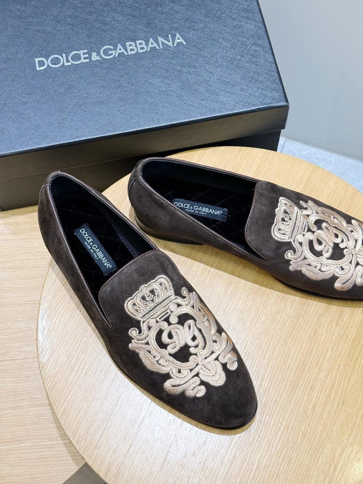 Dolce & Gabbana DG Men's Moccasin Loafers with Metal Horsebit
