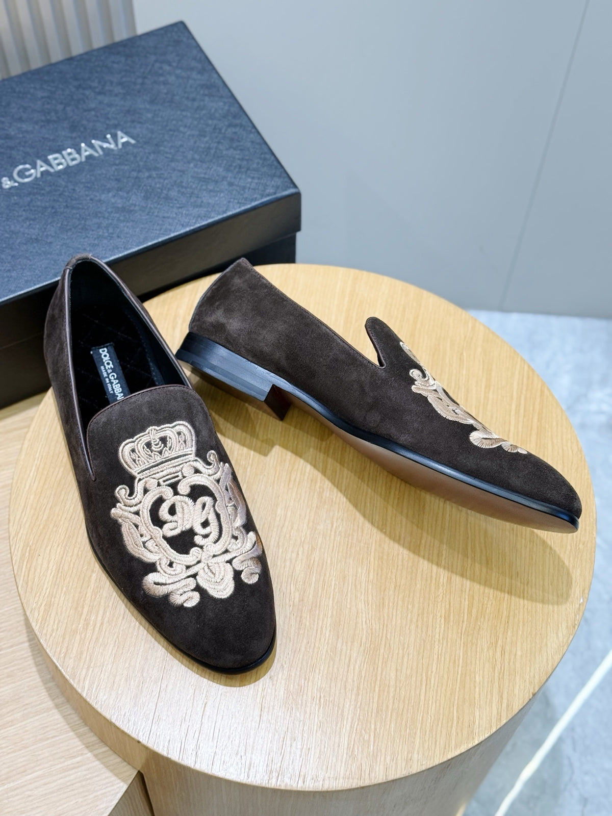 Dolce & Gabbana DG Men's Moccasin Loafers with Metal Horsebit