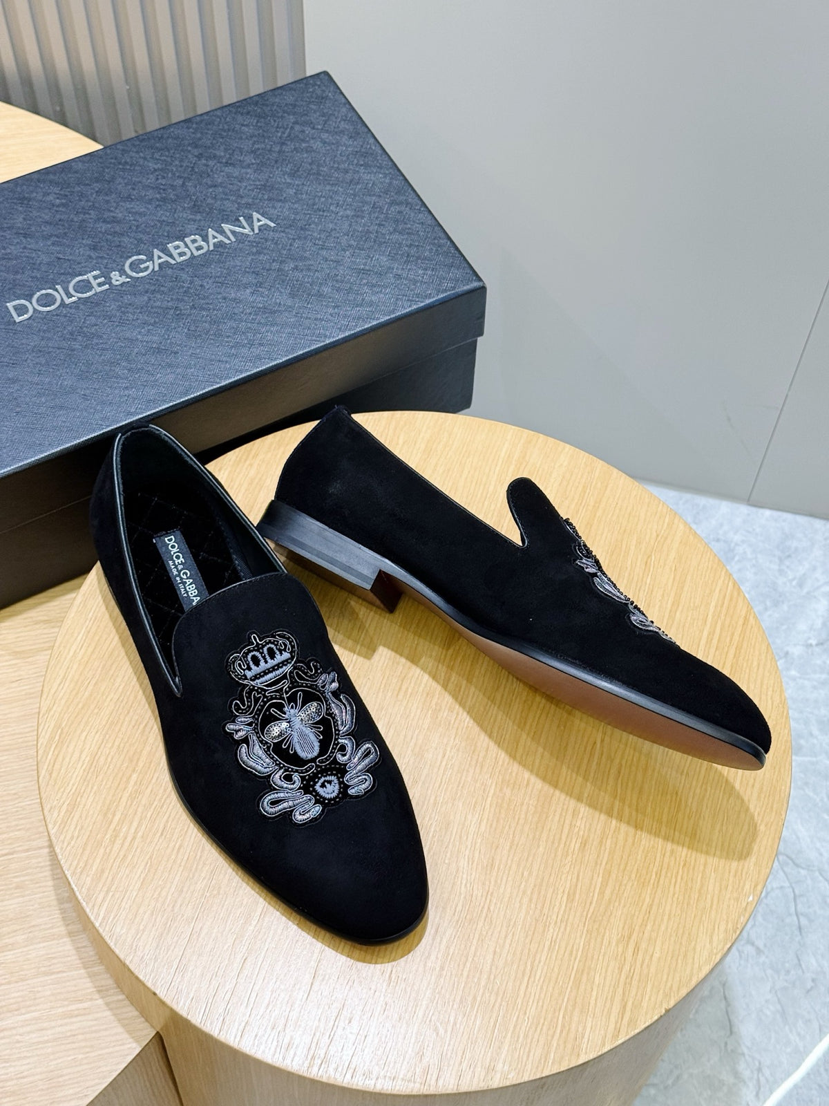 Dolce & Gabbana DG Men's Moccasin Loafers with Metal Horsebit