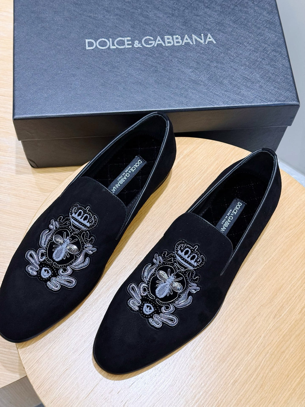 Dolce & Gabbana DG Men's Moccasin Loafers with Metal Horsebit