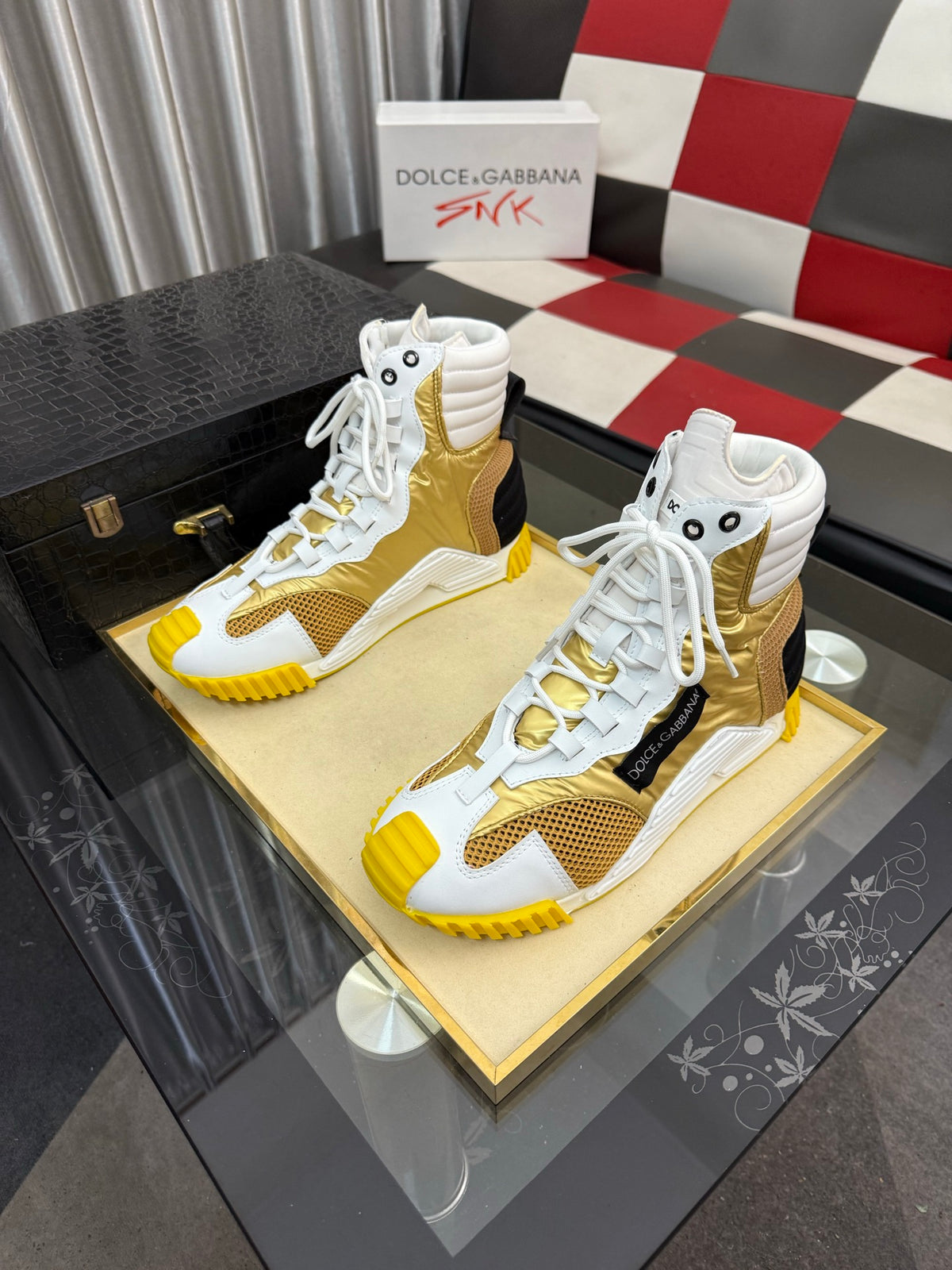 Dolce & Gabbana DG Silk Calfskin & Nubuck Casual Sneakers