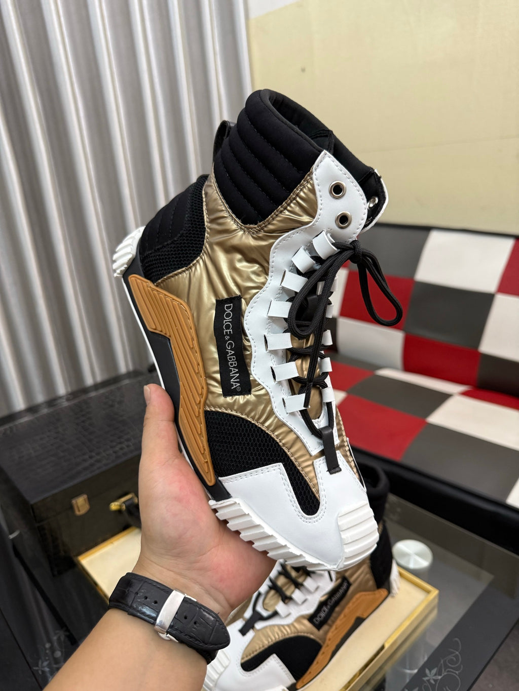 Dolce & Gabbana DG Silk Calfskin & Nubuck Casual Sneakers