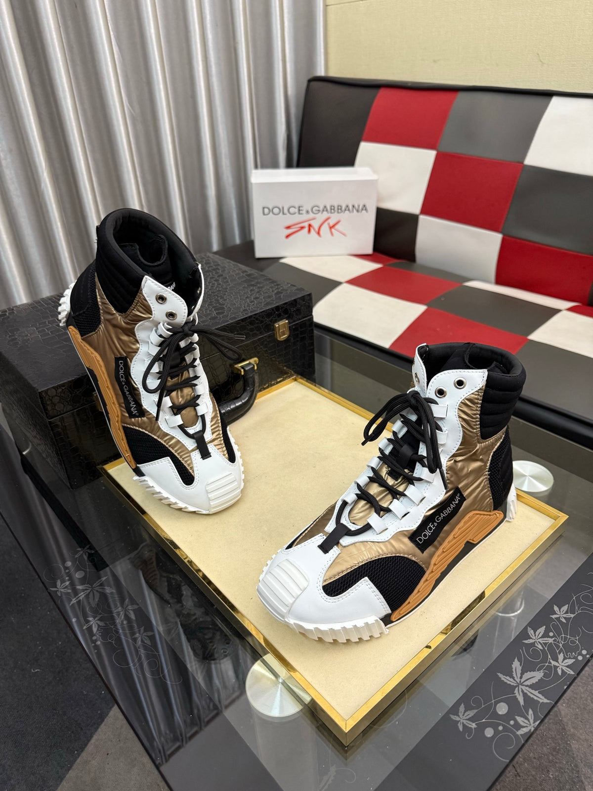 Dolce & Gabbana DG Silk Calfskin & Nubuck Casual Sneakers