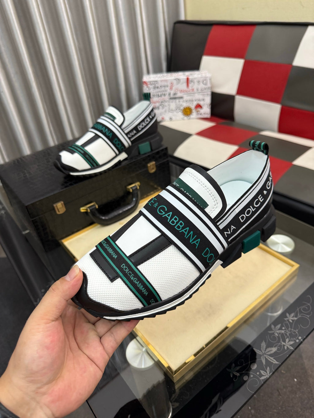 Dolce & Gabbana DG Silk Calfskin & Nubuck Casual Sneakers