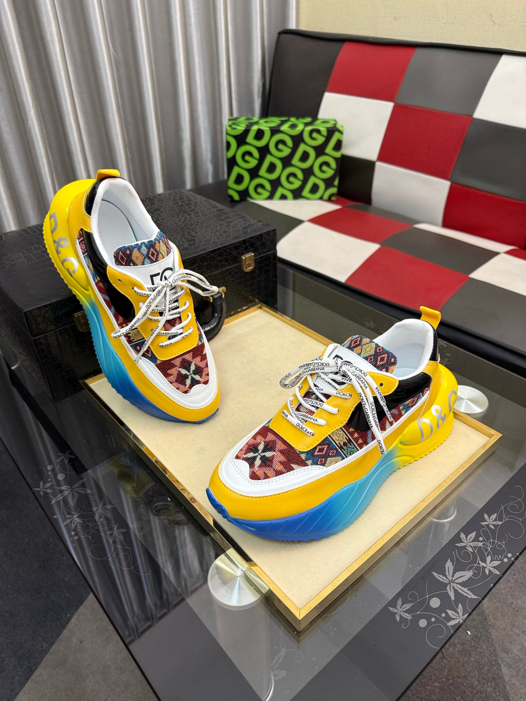 Dolce & Gabbana DG Silk Calfskin & Nubuck Casual Sneakers