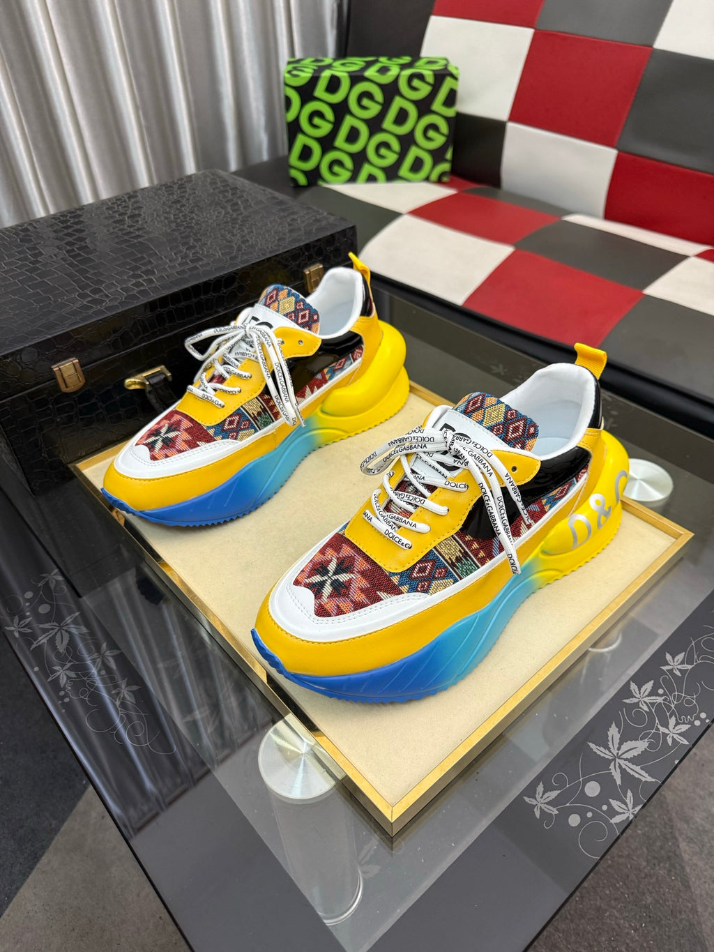 Dolce & Gabbana DG Silk Calfskin & Nubuck Casual Sneakers