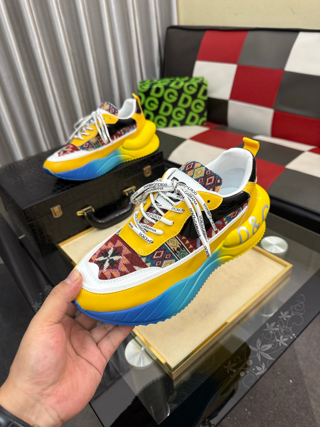 Dolce & Gabbana DG Silk Calfskin & Nubuck Casual Sneakers