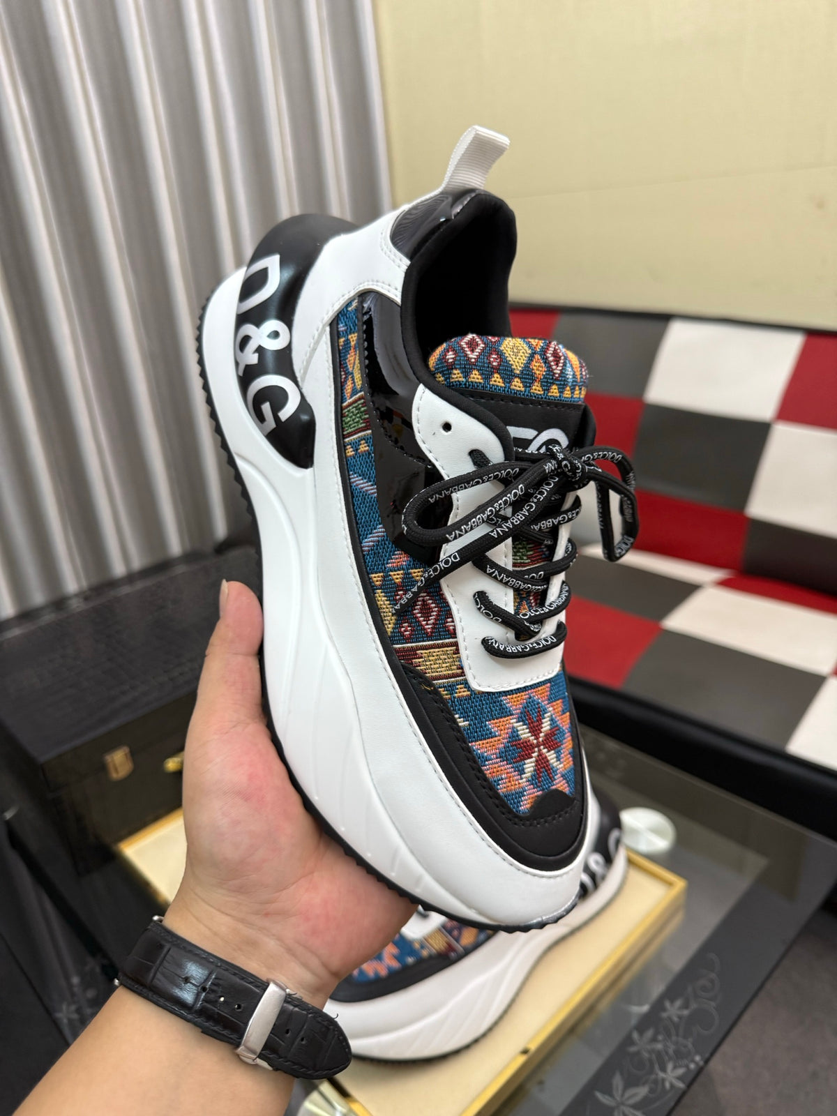 Dolce & Gabbana DG Silk Calfskin & Nubuck Casual Sneakers