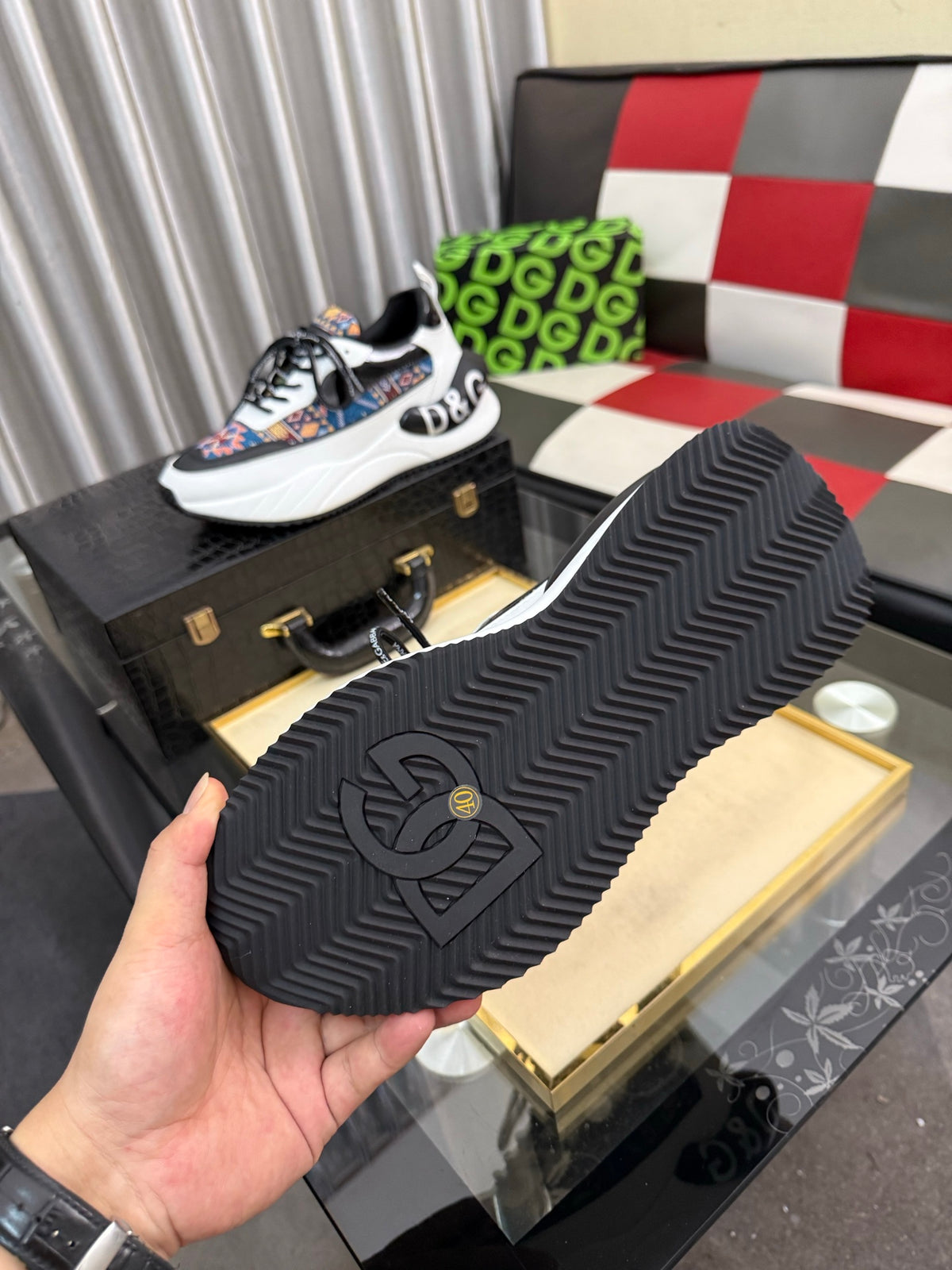 Dolce & Gabbana DG Silk Calfskin & Nubuck Casual Sneakers
