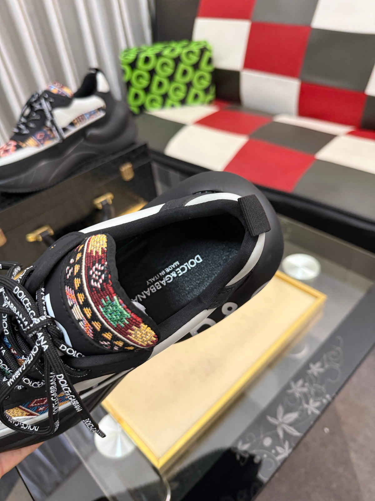 Dolce & Gabbana DG Silk Calfskin & Nubuck Casual Sneakers