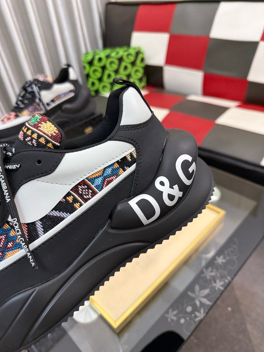 Dolce & Gabbana DG Silk Calfskin & Nubuck Casual Sneakers
