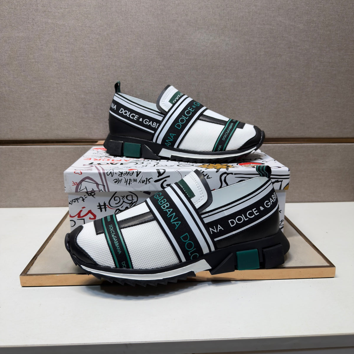 Dolce & Gabbana DG Couple's Multi-Material Casual Sneakers 5 Colors