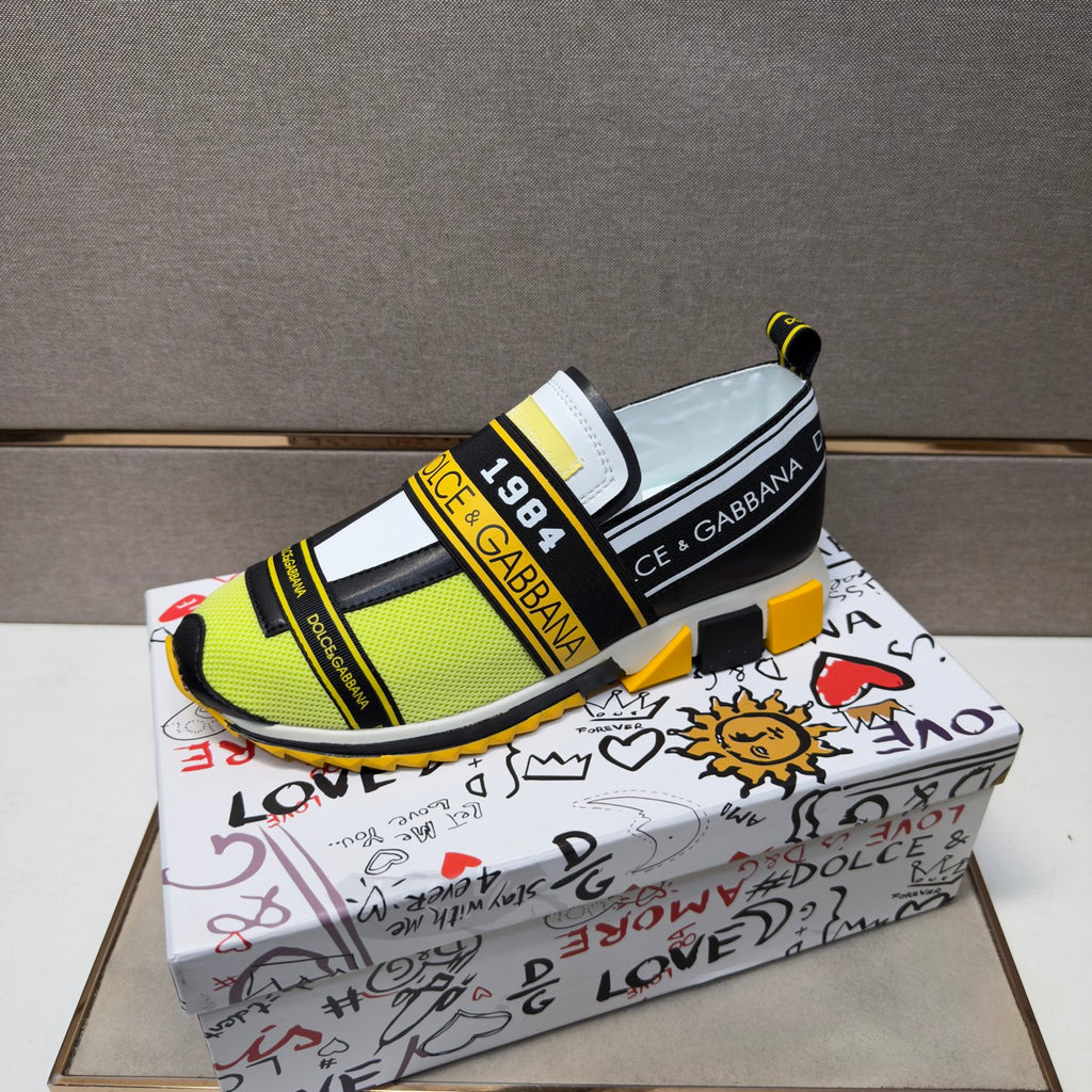 Dolce & Gabbana DG Couple's Multi-Material Casual Sneakers 5 Colors
