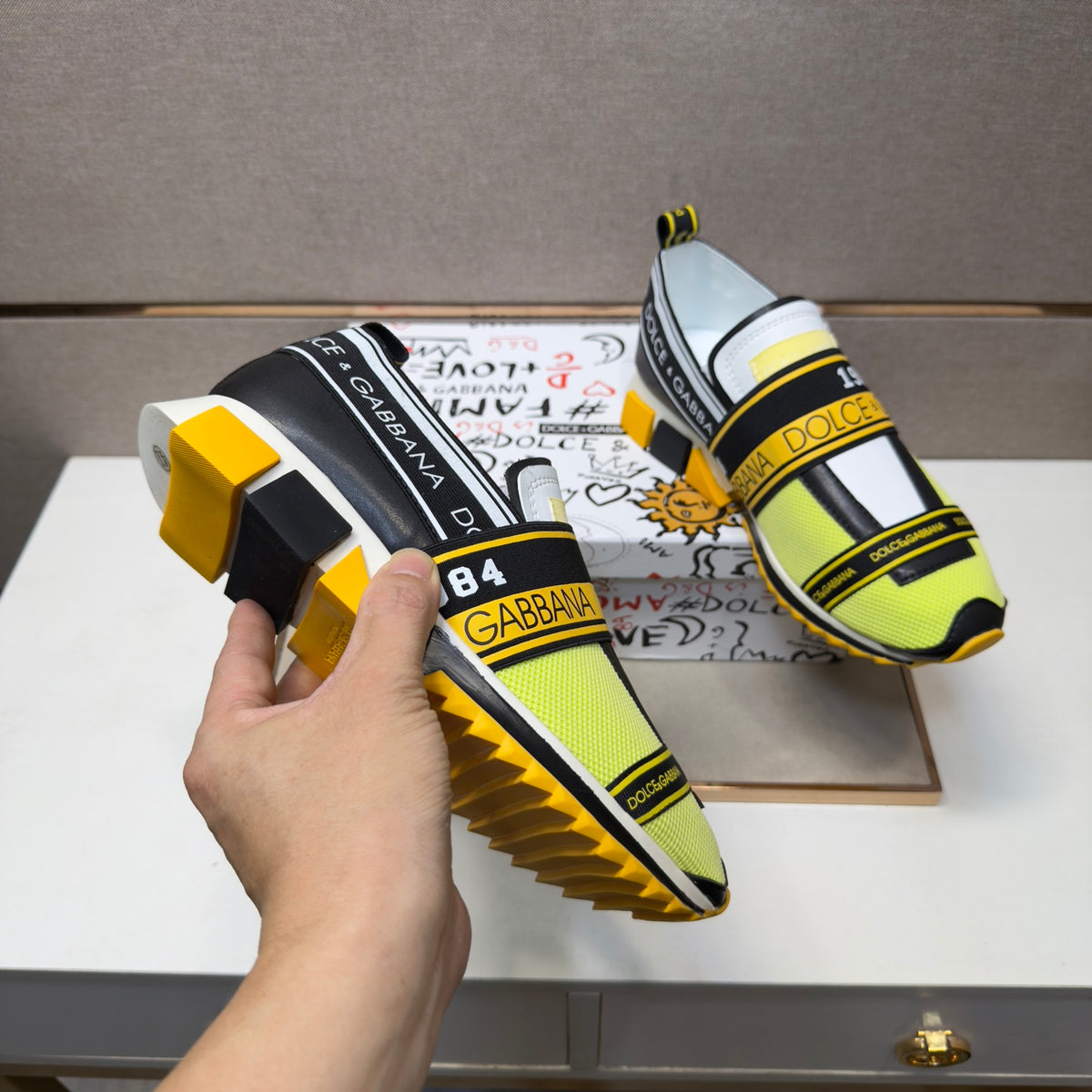 Dolce & Gabbana DG Couple's Multi-Material Casual Sneakers 5 Colors