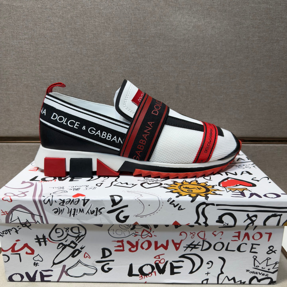 Dolce & Gabbana DG Couple's Multi-Material Casual Sneakers 5 Colors