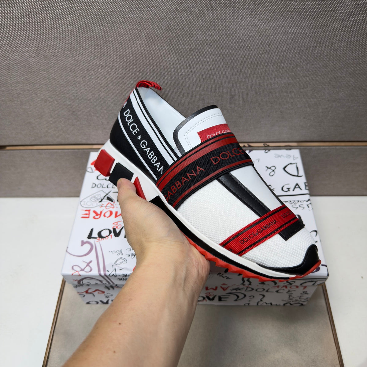 Dolce & Gabbana DG Couple's Multi-Material Casual Sneakers 5 Colors